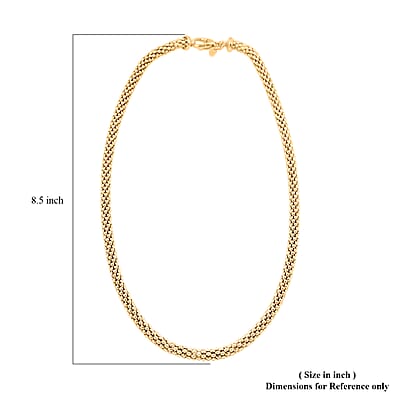 La Bella Italian 14K YG Over Sterling Silver Popcorn Chain Necklace (22 Inches) (24 Grams)
