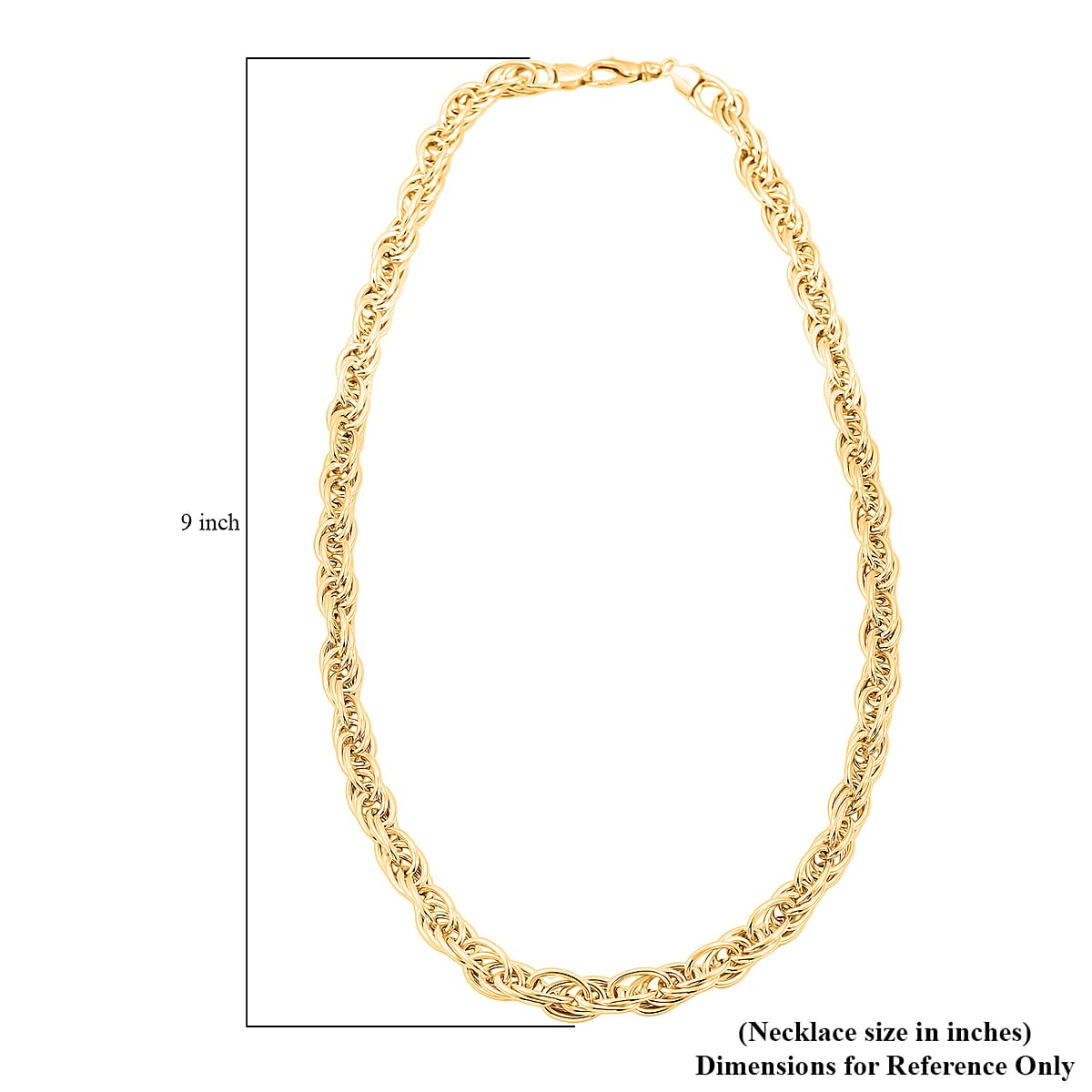 La Bella Italian Fancy Rope Chain Necklace in 14K Yellow Gold Over Sterling Silver 29.2 Grams 22 Inches image number 6