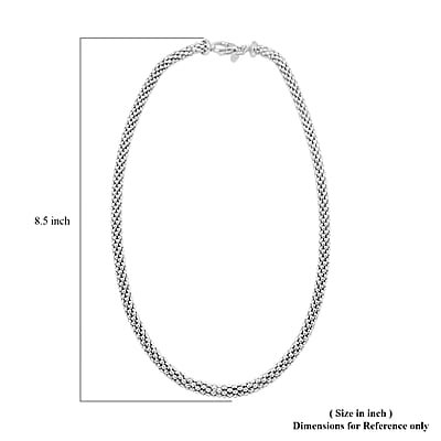 La Bella Italian Sterling Silver Popcorn Chain Necklace (22 Inches) (24 Grams)