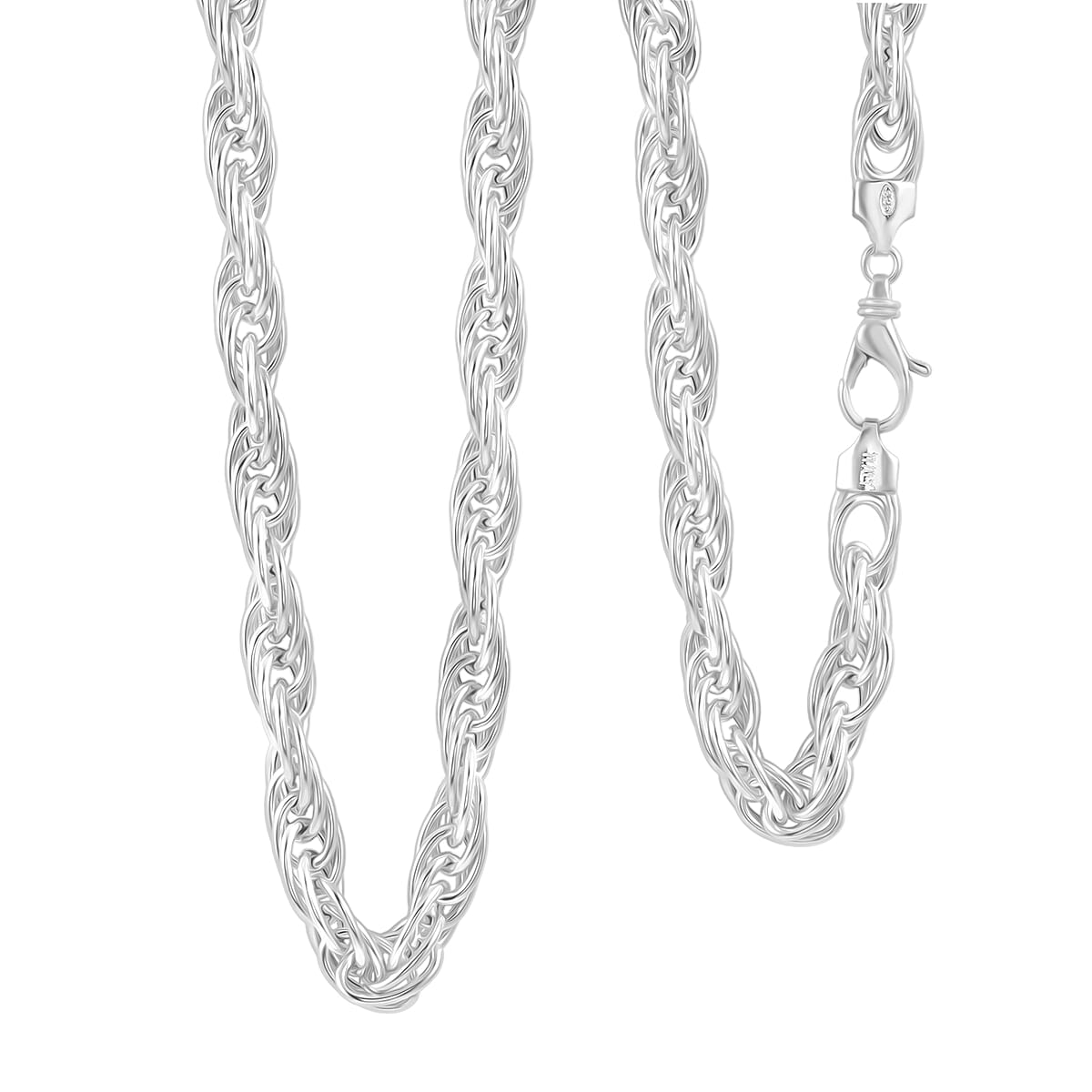 La Bella Italian Fancy Rope Chain Necklace in Sterling Silver 29.2 Grams 22 Inches image number 0