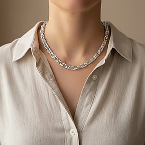 La Bella Italian Fancy Rope Chain Necklace in Sterling Silver 29.2 Grams 22 Inches