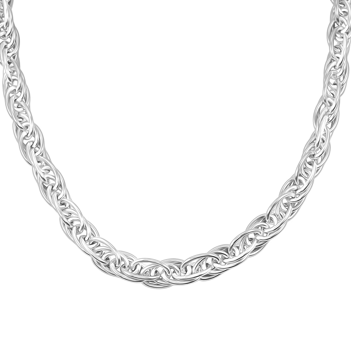 La Bella Italian Fancy Rope Chain Necklace in Sterling Silver 29.2 Grams 22 Inches image number 3