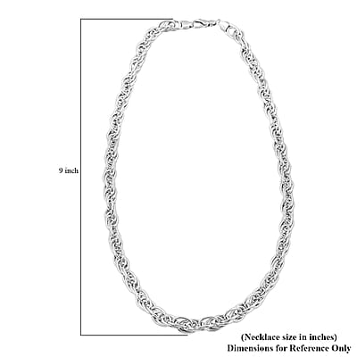 La Bella Italian Fancy Rope Chain Necklace in Sterling Silver 29.2 Grams 22 Inches