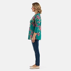 Pioneer Woman Multi Desert Flower Knit Three-quarter Sleeve Blouse M