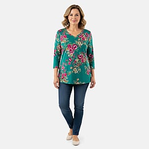 Pioneer Woman Multi Desert Flower Knit Three-quarter Sleeve Blouse S