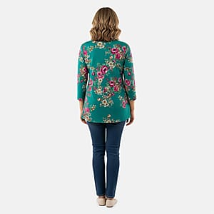 Pioneer Woman Multi Desert Flower Knit Three-quarter Sleeve Blouse S