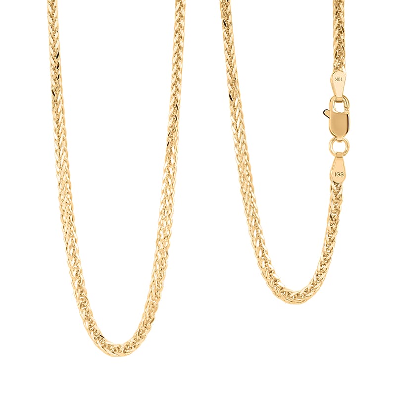 1.5mm Square Palma Necklace in 10K Yellow Gold 4.2 Grams 22 Inches