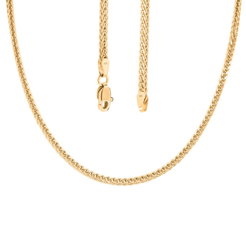 1.5mm Square Palma Necklace in 10K Yellow Gold 4.2 Grams 22 Inches