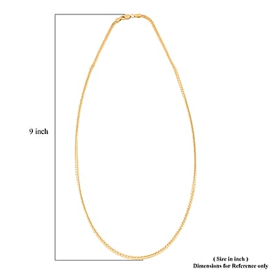 1.5mm Square Palma Necklace in 10K Yellow Gold 4.2 Grams 22 Inches