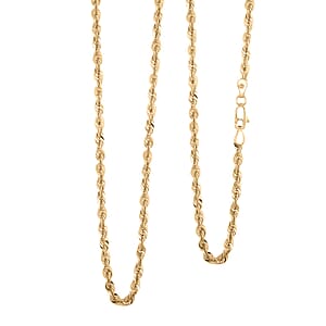 3.05mm Hollow laser Rope Necklace in 14K Yellow Gold 5.60 Grams 24 Inches