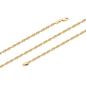 3.05mm Hollow laser Rope Necklace in 14K Yellow Gold 5.60 Grams 24 Inches