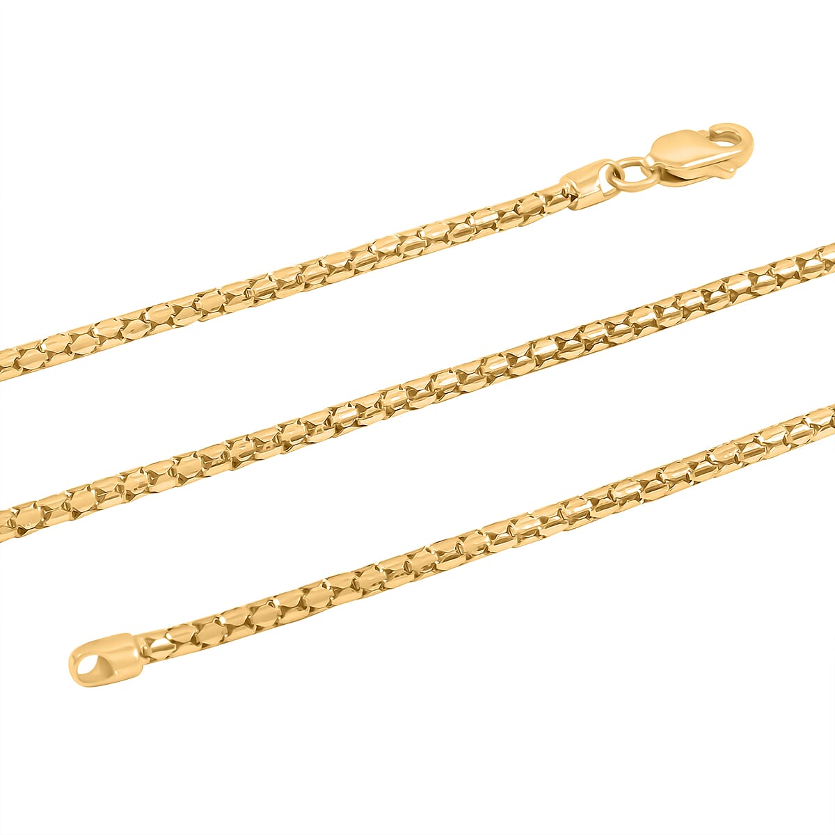 1.7mm Hollow Luca Necklace in 10K Yellow Gold 5.3 Grams 24 Inches image number 3