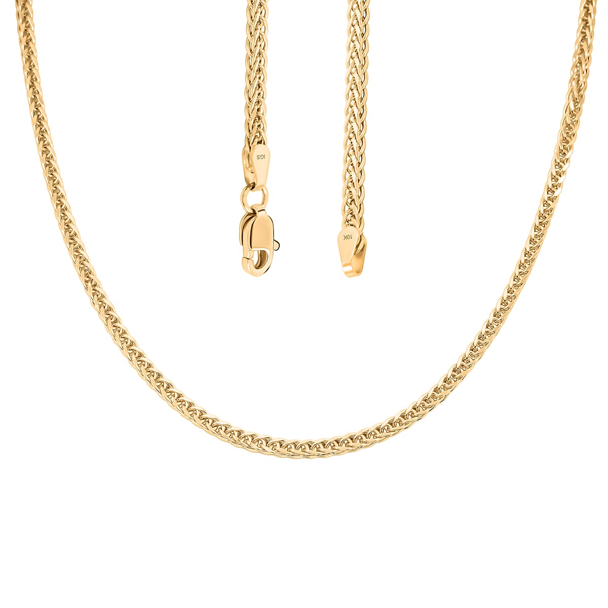 1.5mm Square Palma Necklace in 10K Yellow Gold 3.9 Grams 20 Inches image number 4