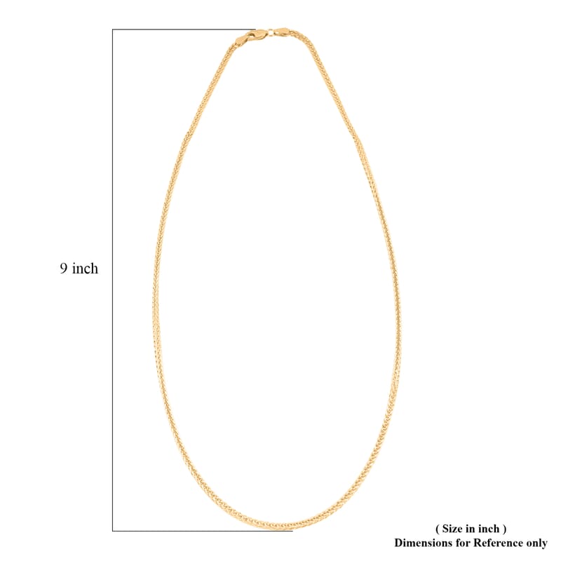 1.5mm Square Palma Necklace in 10K Yellow Gold 3.9 Grams 20 Inches