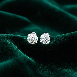 Diamond 4.00 ctw Solitaire Stud Earrings in 10K White Gold
