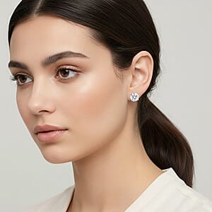 Diamond 4.00 ctw Solitaire Stud Earrings in 10K White Gold