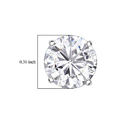 10K White Gold Lab Grown Diamond F- VS Solitaire Stud Earrings 4.00 ctw