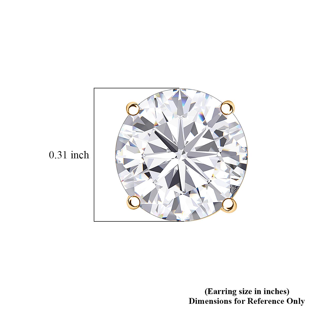 Diamond 4.00 ctw Solitaire Stud Earrings in 10K Yellow Gold image number 4