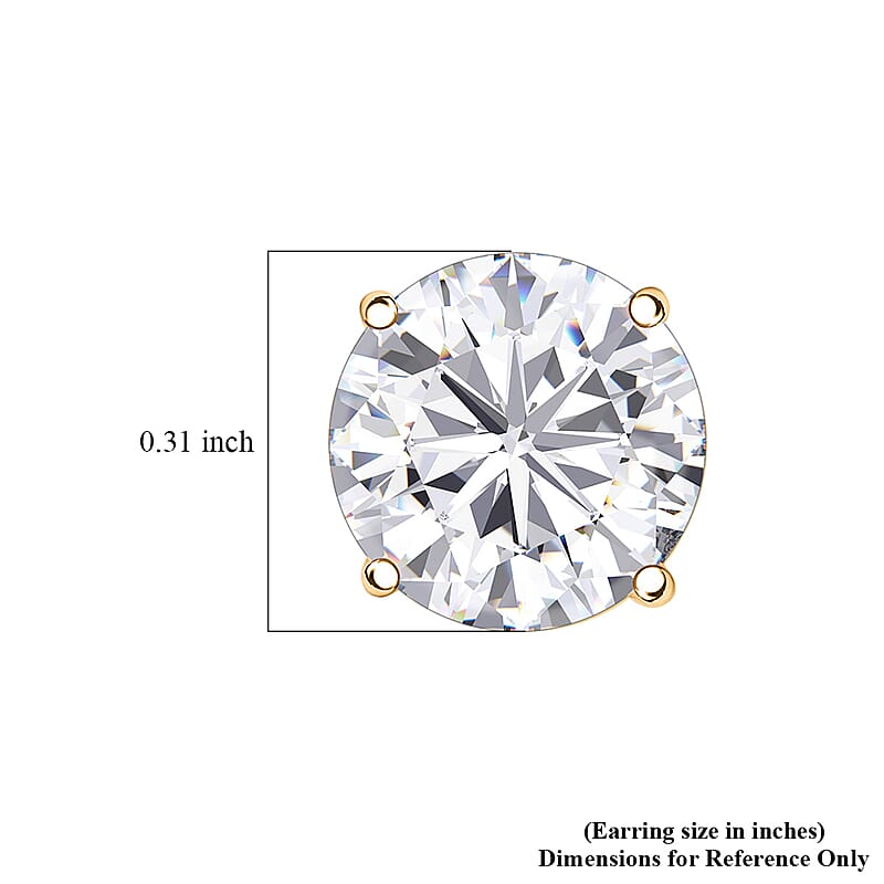 Lab Grown Diamond 4.00 ctw Solitaire Stud Earrings in 10K Yellow Gold