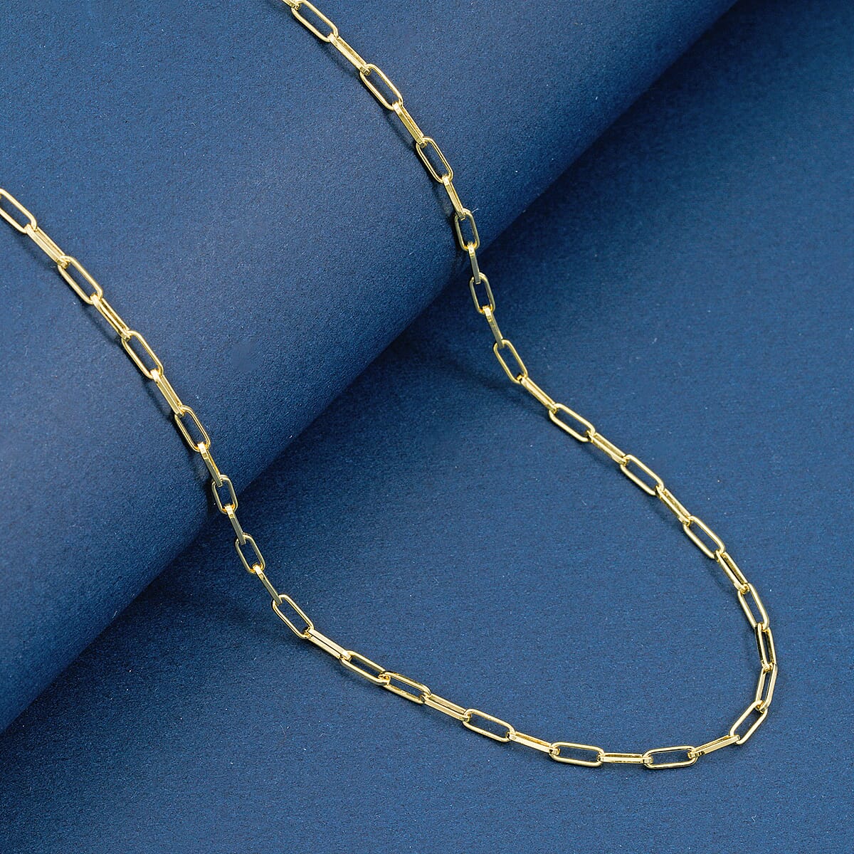 Italian 2.20mm Paper Clip Chain Necklace in 14K YG Over Sterling Silver 16 Inches 3.65 Grams image number 1