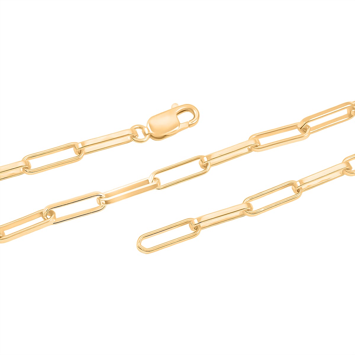 Italian 4.20mm Paper Clip Chain Necklace in 14K YG Over Sterling Silver 12.4 Grams 16 Inches image number 3
