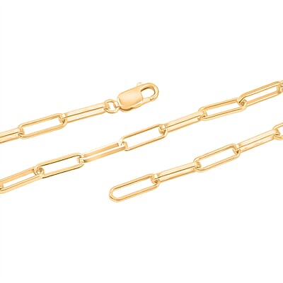 Italian 4.20mm Paper Clip Chain Necklace in 14K YG Over Sterling Silver 12.4 Grams 16 Inches
