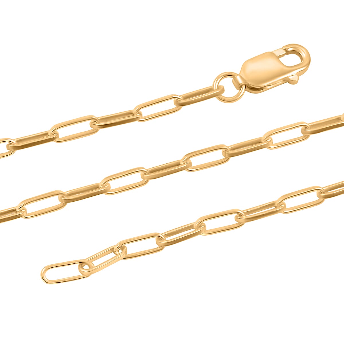 Italian 2.20mm Paper Clip Chain Necklace in 14K YG Over Sterling Silver 18 Inches 4.05 Grams image number 5