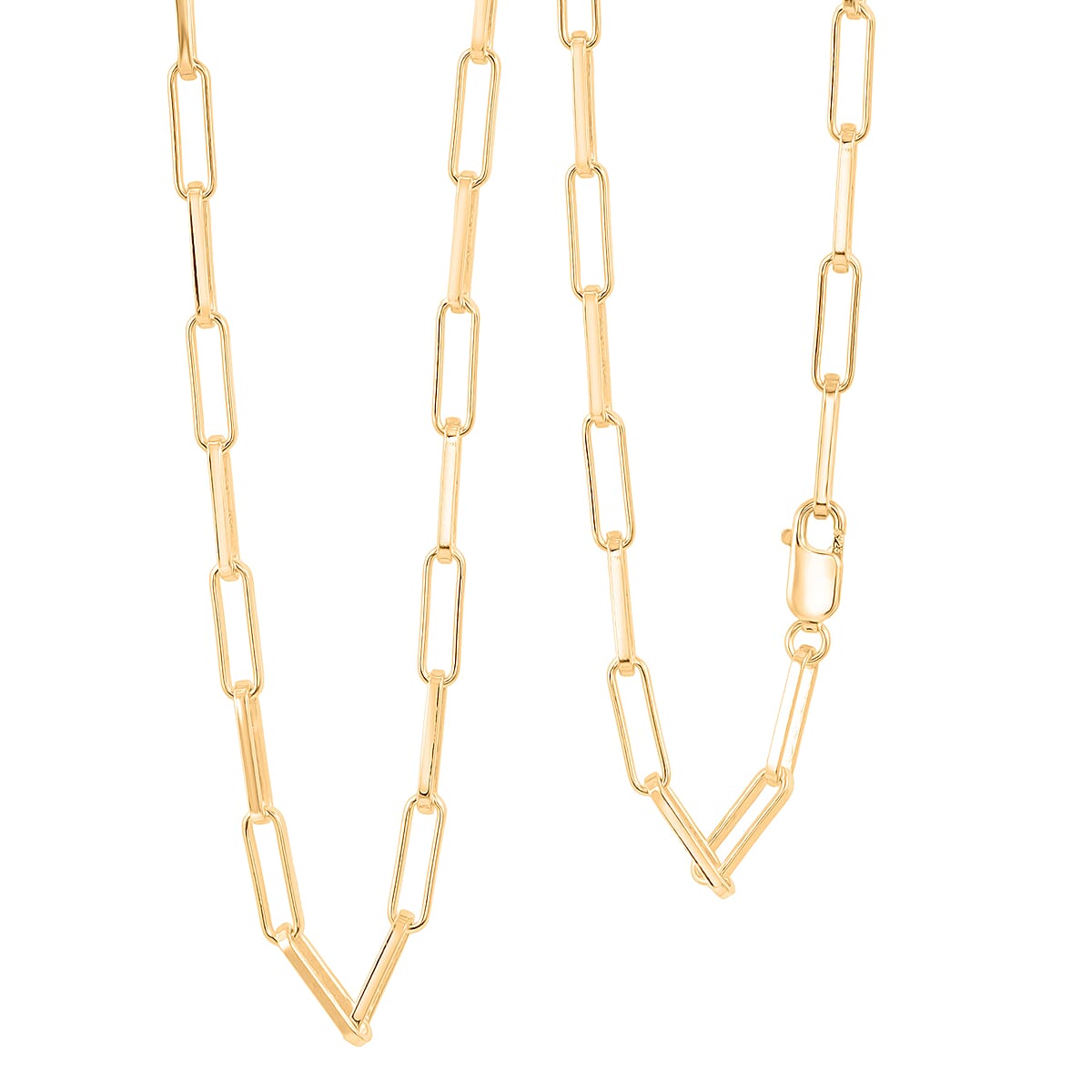 Italian 4.20mm Paper Clip Chain Necklace in 14K YG Over Sterling Silver 13.9 Grams 18 Inches image number 0