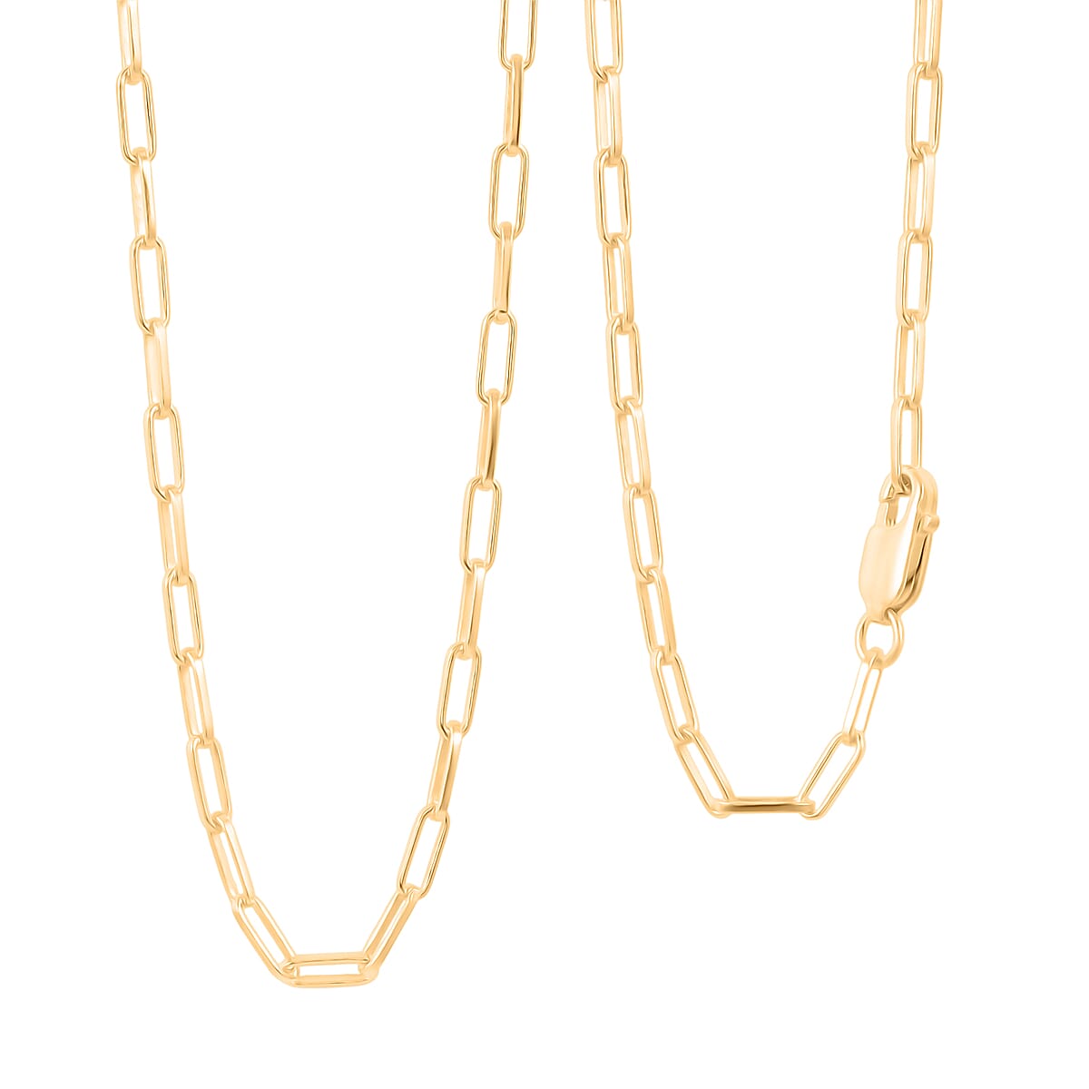 Italian 2.20mm Paper Clip Chain Necklace in 14K YG Over Sterling Silver 20 Inches 4.50 Grams image number 0