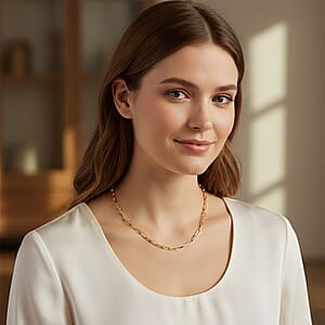 Italian 2.20mm Paper Clip Chain Necklace in 14K YG Over Sterling Silver 20 Inches 4.50 Grams