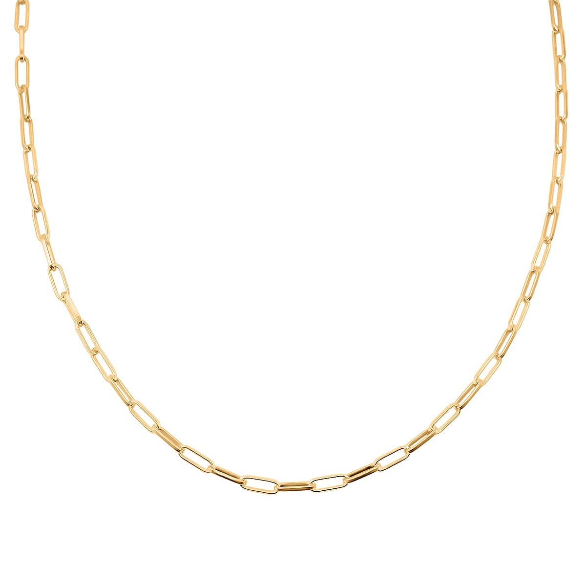 Italian 2.20mm Paper Clip Chain Necklace in 14K YG Over Sterling Silver 20 Inches 4.50 Grams image number 3