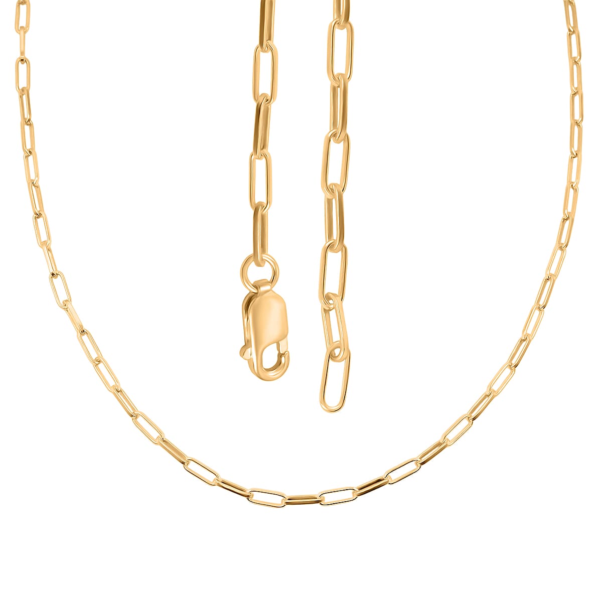 Italian 2.20mm Paper Clip Chain Necklace in 14K YG Over Sterling Silver 20 Inches 4.50 Grams image number 4