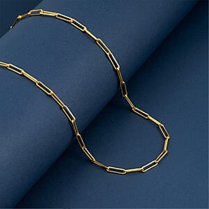 Italian 4.20mm Paper Clip Chain Necklace in 14K YG Over Sterling Silver 15.30 Grams 20 Inches