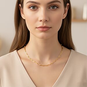 Italian 4.20mm Paper Clip Chain Necklace in 14K YG Over Sterling Silver 15.30 Grams 20 Inches