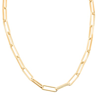 Italian 4.20mm Paper Clip Chain Necklace in 14K YG Over Sterling Silver 15.30 Grams 20 Inches