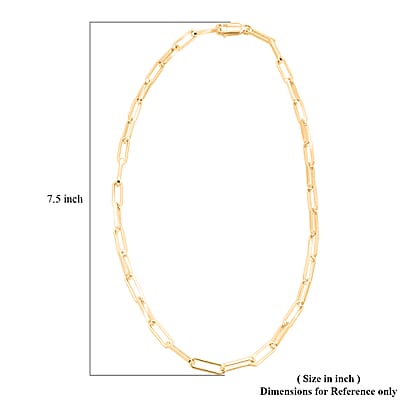 Italian 4.20mm Paper Clip Chain Necklace in 14K YG Over Sterling Silver 15.30 Grams 20 Inches