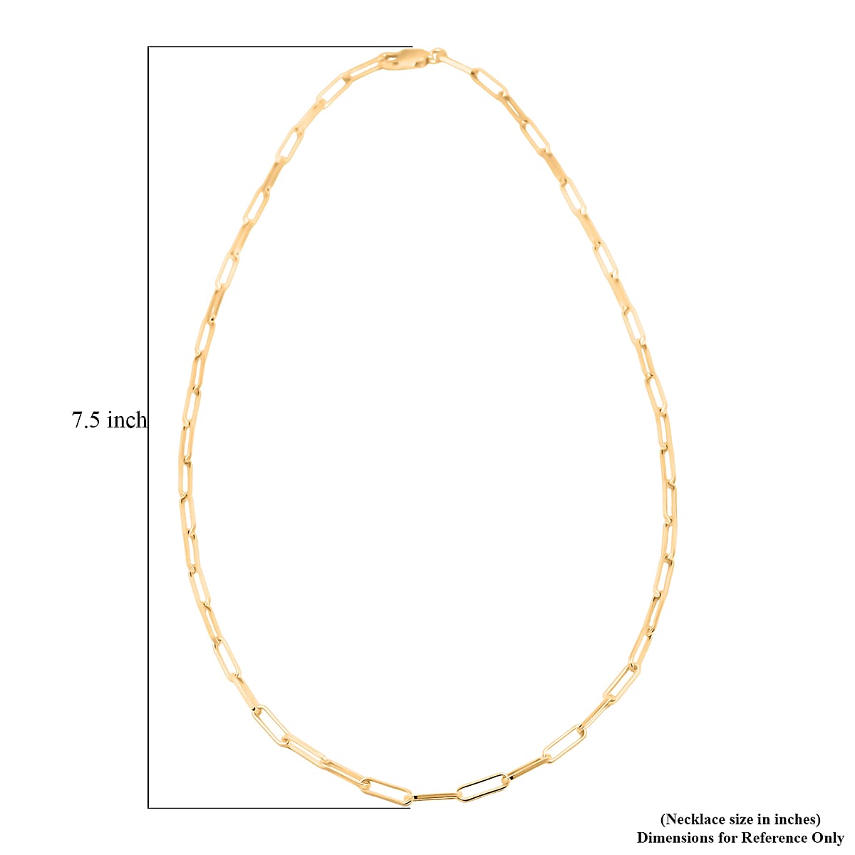 Italian 3mm Paper Clip Chain Necklace in 14K Yellow Gold Over Sterling Silver 8.50 Grams 22 Inches image number 6