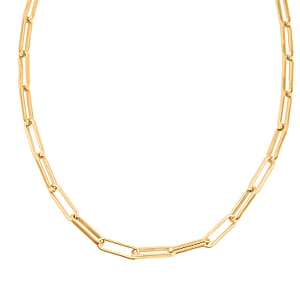 Italian 4.20mm Paper Clip Chain Necklace in 14K YG Over Sterling Silver 17.2 Grams 22 Inches