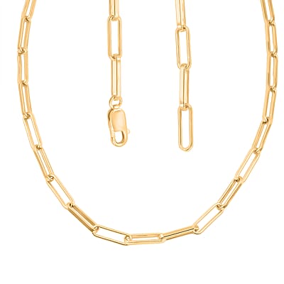 Italian 4.20mm Paper Clip Chain Necklace in 14K YG Over Sterling Silver 17.2 Grams 22 Inches