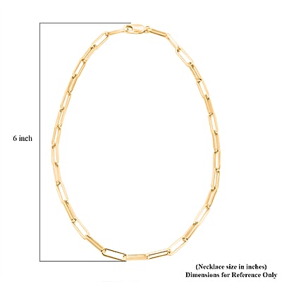 Italian 4.20mm Paper Clip Chain Necklace in 14K YG Over Sterling Silver 17.2 Grams 22 Inches