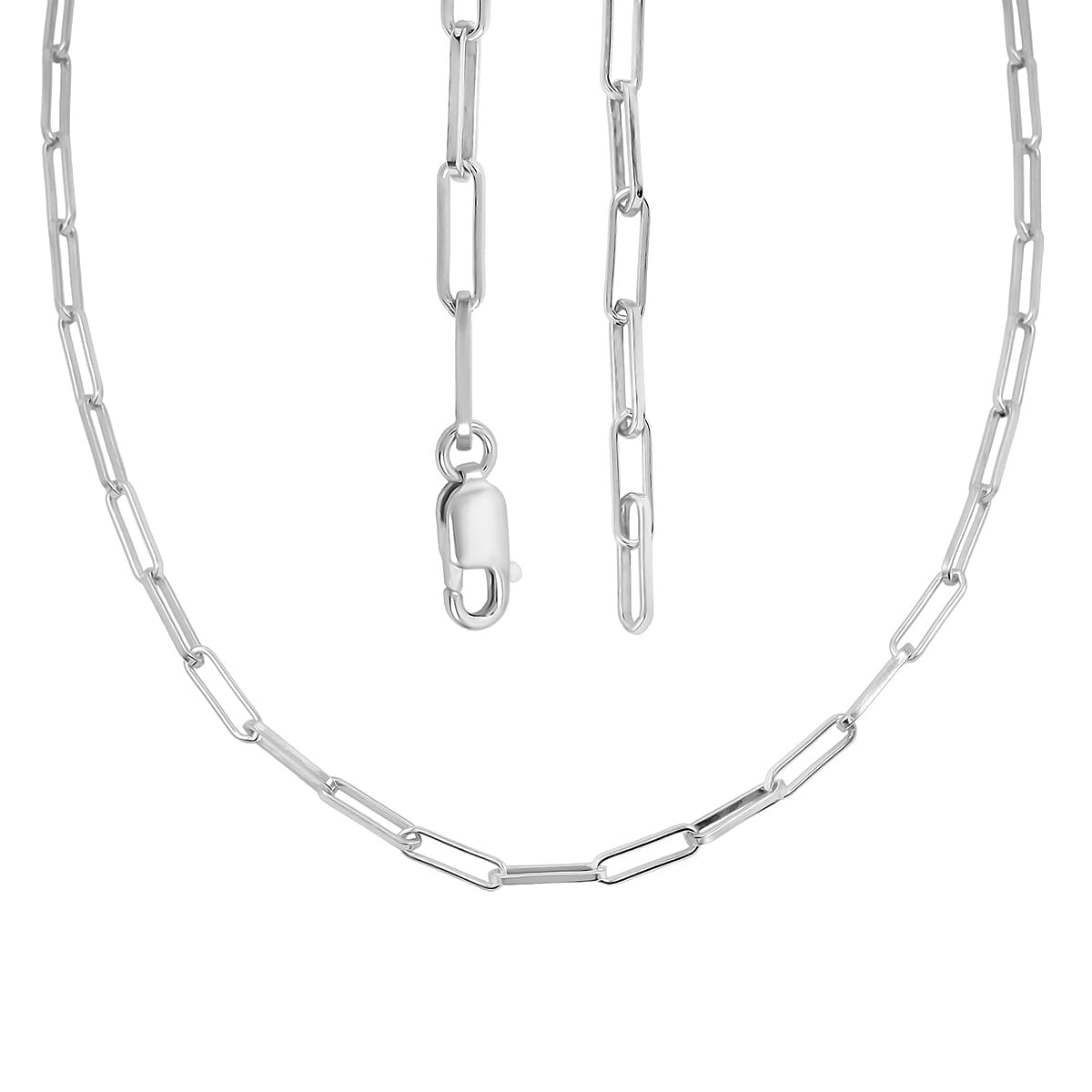 Italian Rhodium Over Sterling Silver 4.31mm Paperclip Chain Necklace (18 Inches) (13.9 g) image number 4