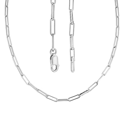 Italian Rhodium Over Sterling Silver 4.31mm Paperclip Chain Necklace (18 Inches) (13.9 g)