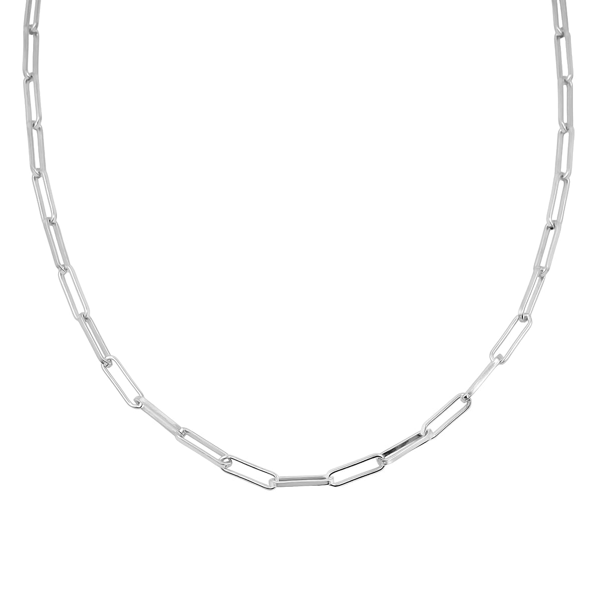 Italian Rhodium Over Sterling Silver 4.31mm Paperclip Chain Necklace (20 Inches) (15.3 g) image number 3