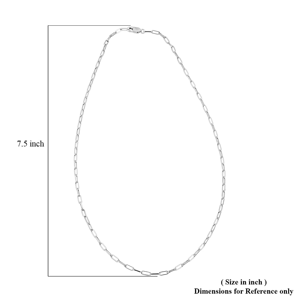 Italian Rhodium Over Sterling Silver 2.20mm Paper Clip Chain Necklace (22 Inches) (4.90 g) image number 6