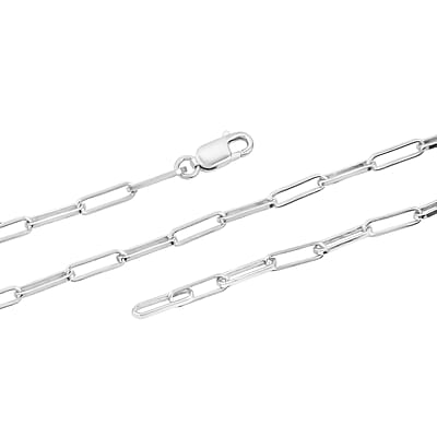 Italian Rhodium Over Sterling Silver 4.31mm Paperclip Chain Necklace (22 Inches) (17.25 g)