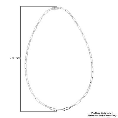Italian Rhodium Over Sterling Silver 4.31mm Paperclip Chain Necklace (22 Inches) (17.25 g)