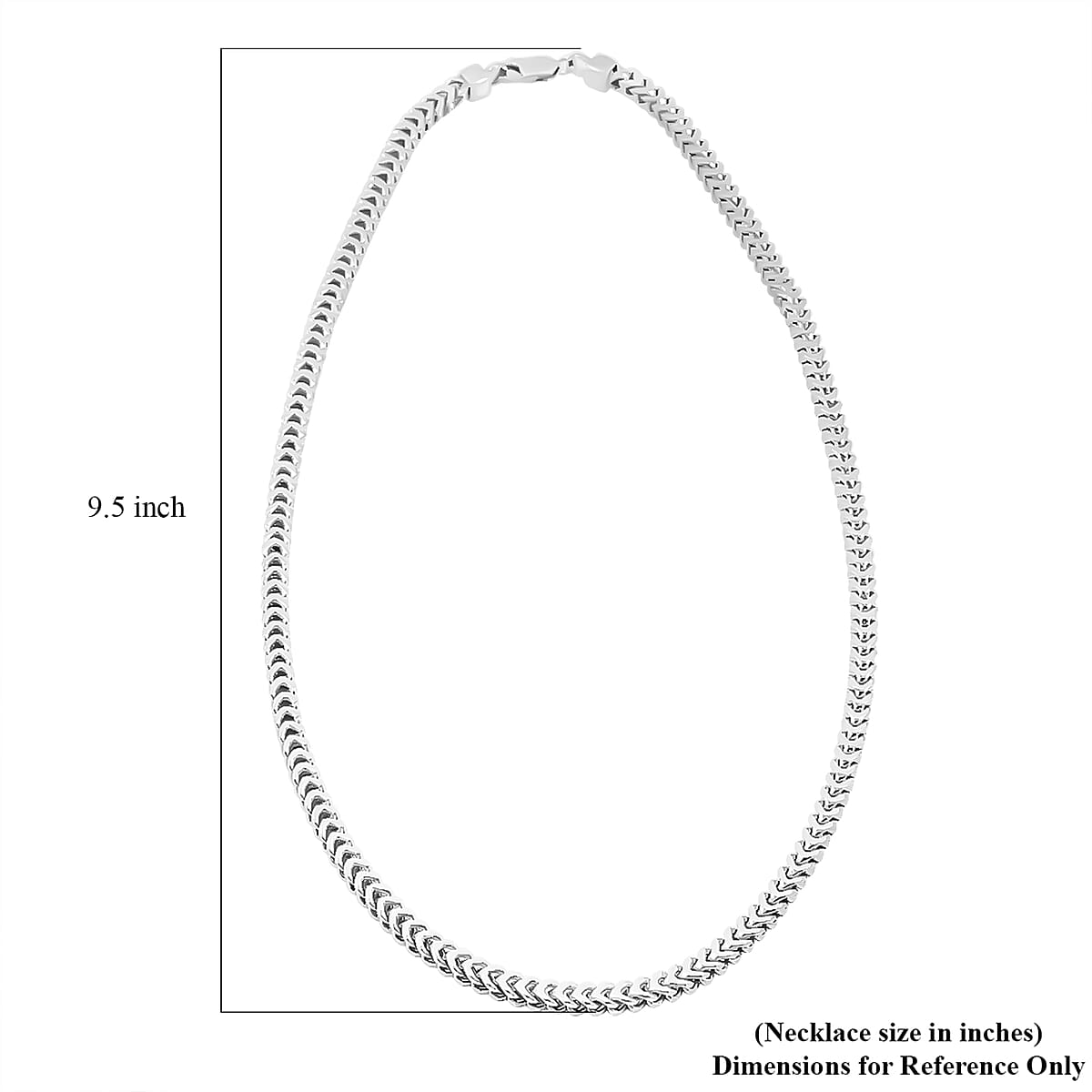Italian Rhodium Over Sterling Silver Square Wheat 4.45mm Necklace (24 Inches) (26.3 g) image number 6
