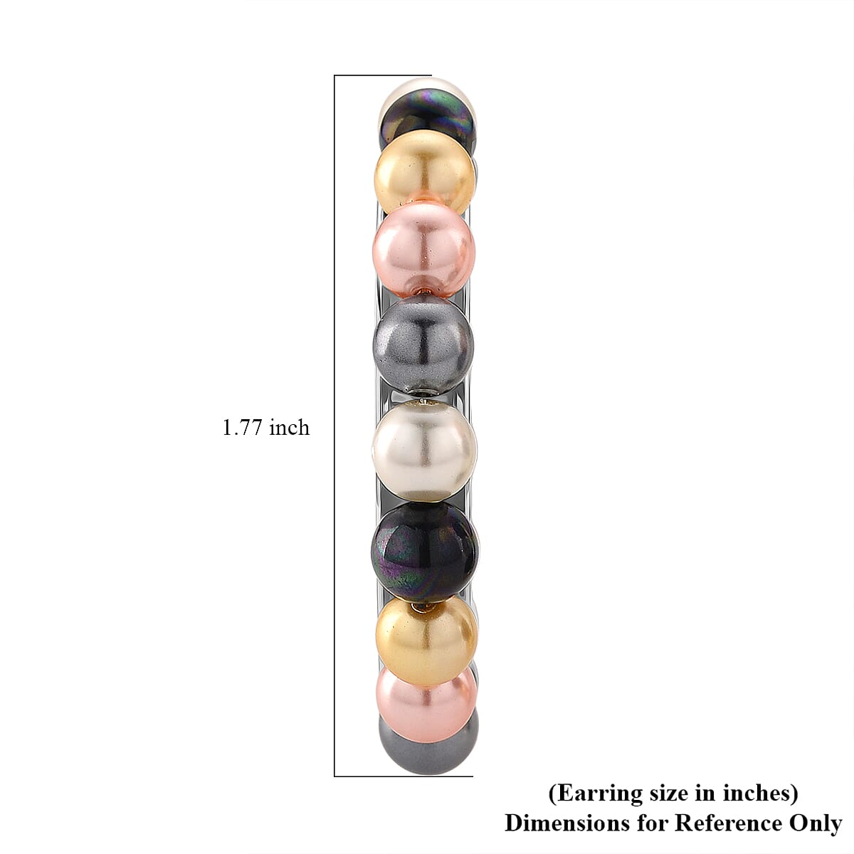 Multi Color Shell Pearl Earrings in Stainless Steel 65.00 ctw