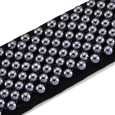 Terahertz Beads with Black Polyester Wrap 250.00 ctw (12.5 In)