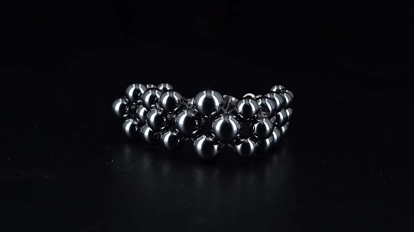 Terahertz 100.00 ctw Beaded Bubble Bracelet in Stainless Steel (7.5-9.5In)